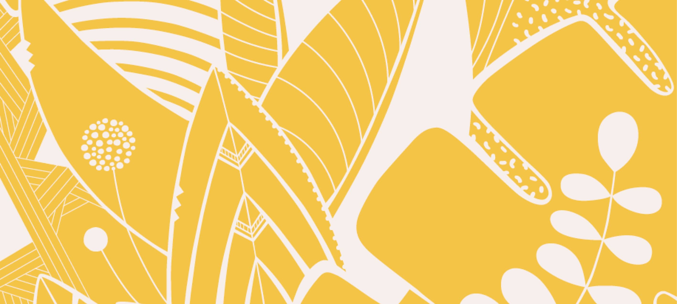motif TROPICO COCO végétal jaune motif végétal jaune