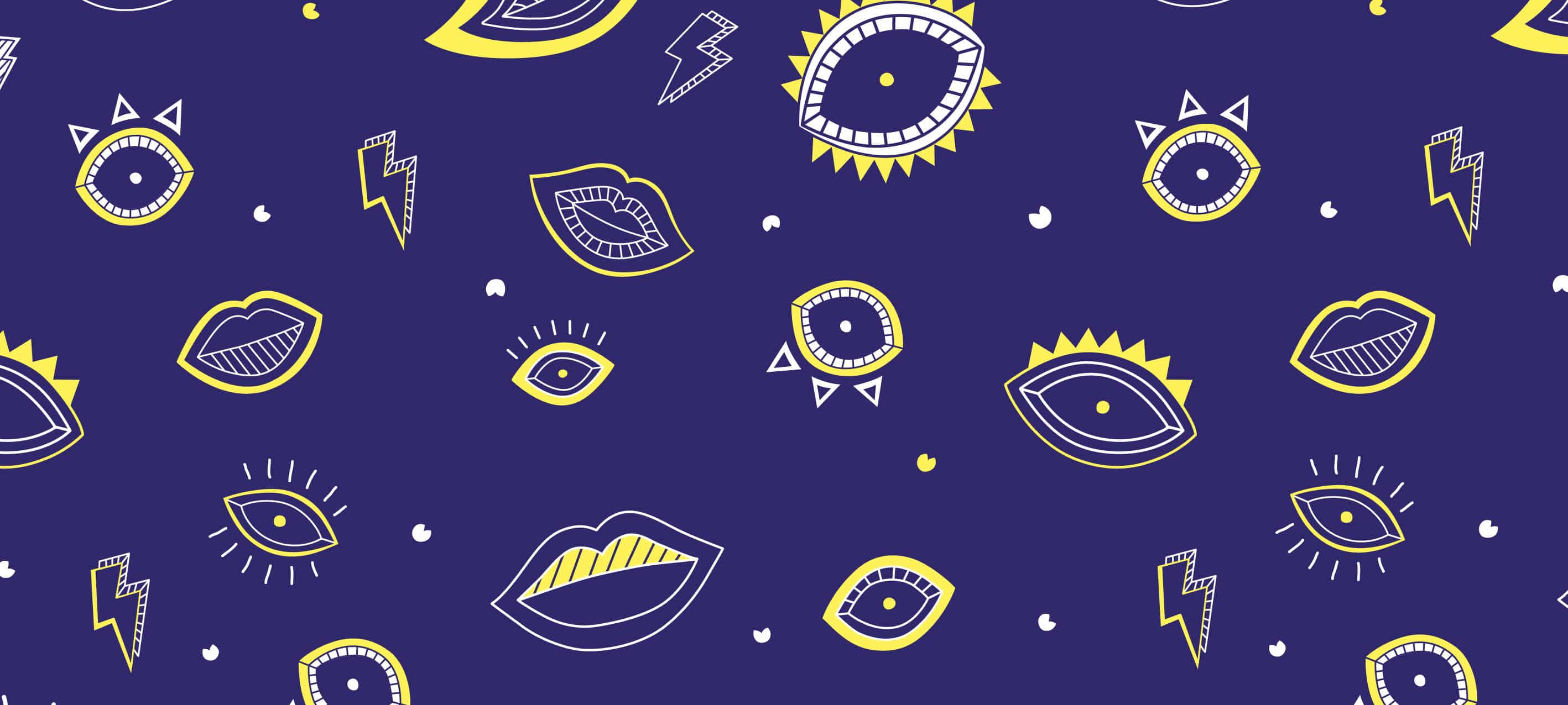 motif Big Bang oeil bouche étoiles motif Big Bang oeil