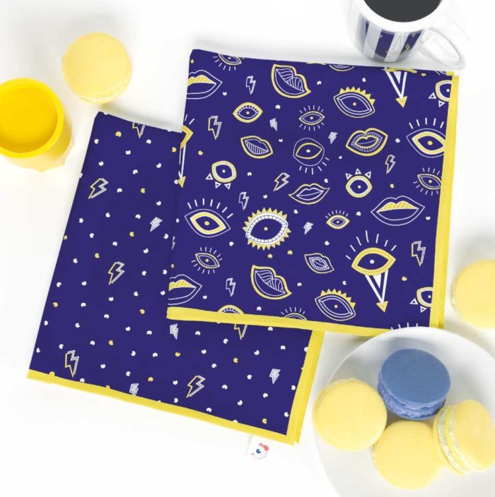 ambiance serviette de table big bang espace oeil eclairs made in france