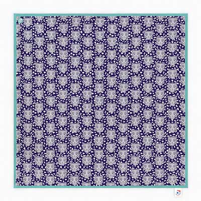Packshot serviette de table en tissu motif léopard bord turquoise famille GRRR