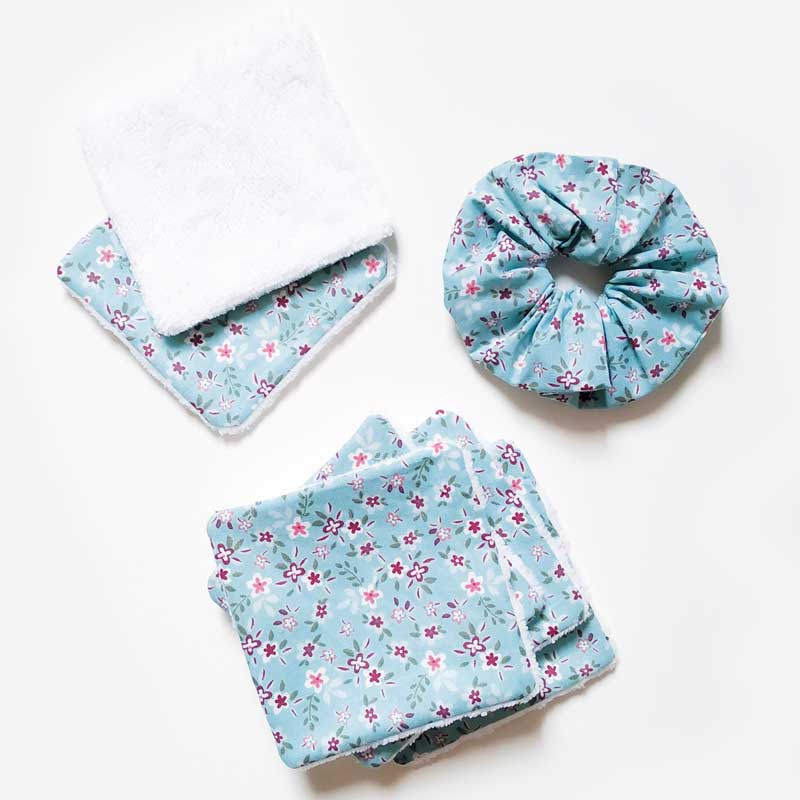 Lot de 6 lingettes lavables Fleurs de coton